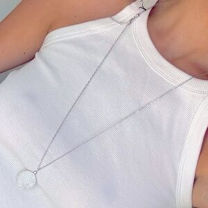 Adjustable Long Pave Cut Crystal Disc Statement Necklace